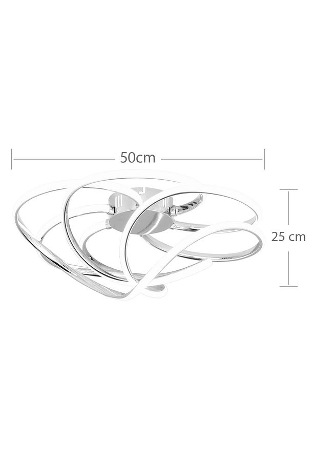 Pl 08 6 Model Krom 3 Renkli Salon Ve Oturma Odası Için Ideal Alüminyum Avize, 50x25 - 6