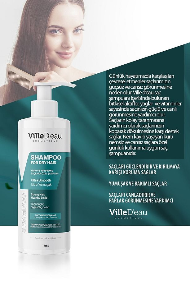 Kuru Yıpranmış Saçlara Özel Şaç Dökülmesini Önleyici Özel Ultra Yumuşak Ve Dolgun Şampuan 400ml - 6