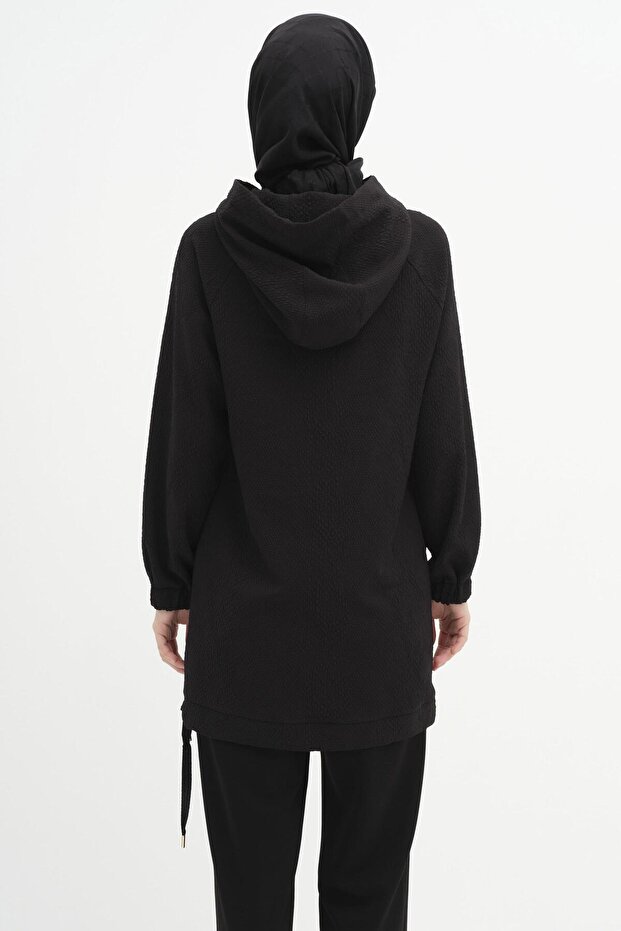 Kapüşonlu Sweat - Siyah - 6