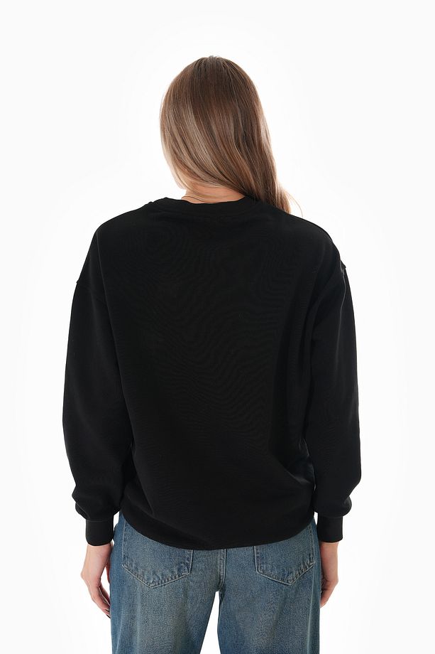Yaprak Taş Detaylı Oversize Sweatshirt - 5