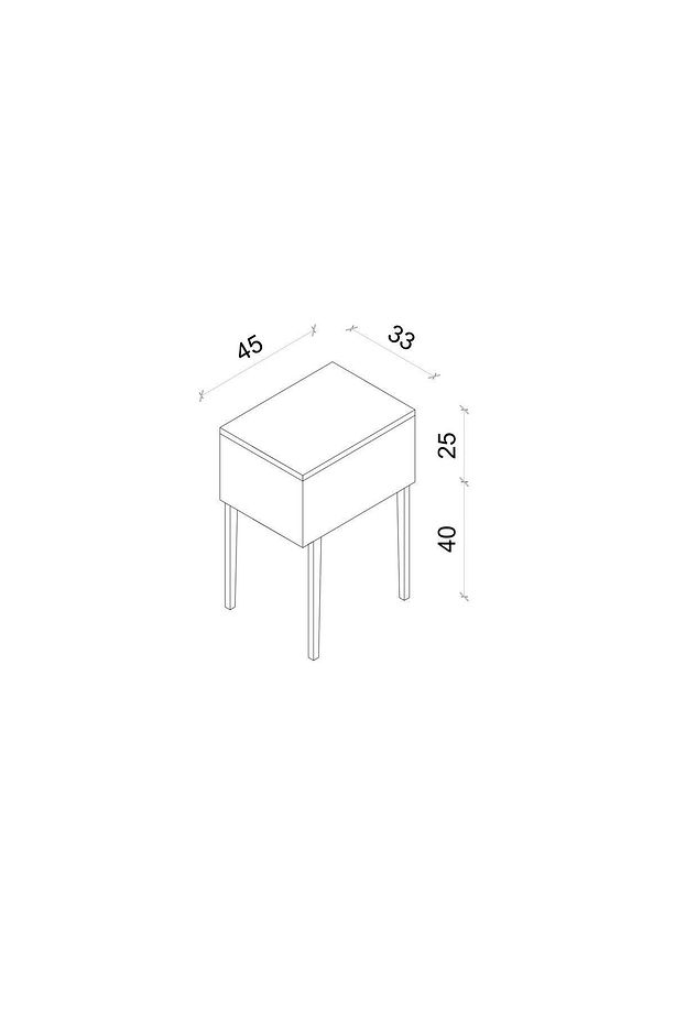 CANOPUS MDF GRİ AHŞAP AYAKLI TEK KAPAKLI KOMODİN - 5