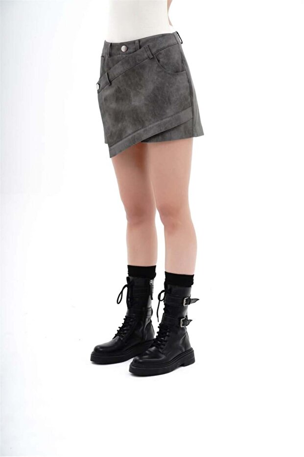 DERİ ŞORT ETEK - 3