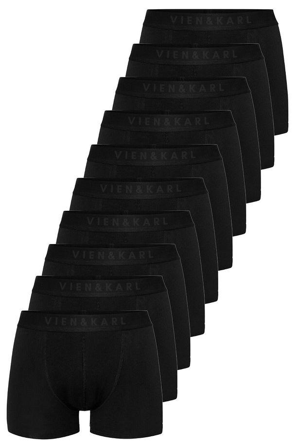 Erkek Siyah 10'lu Paket Düz Likralı Boxer Şort - 6