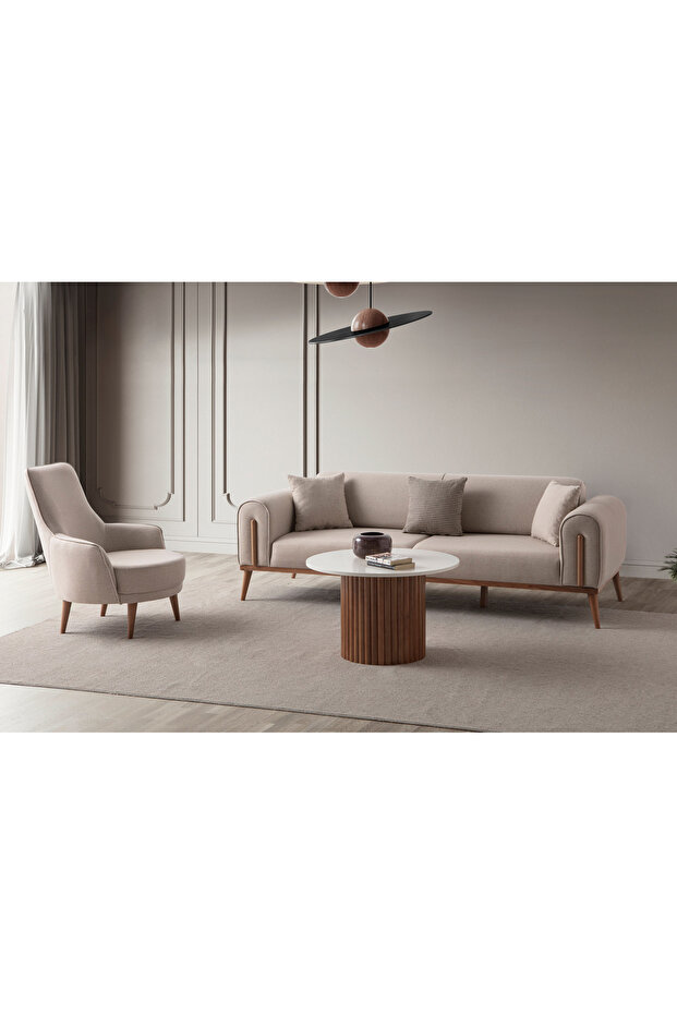 Riva 3+3+1 Koltuk Takımı Sütlü Kahve - 3