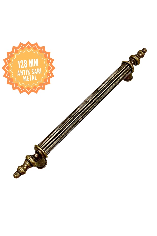 Elif Antique Yellow 128 mm Handle, Luxury Country Kitchen Furniture Cabinet Drawer Handle