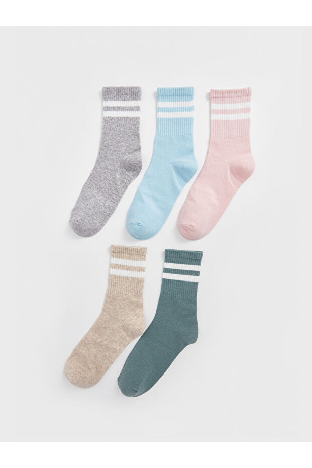 Lcwk Striped Women's Socks 5 Pack
