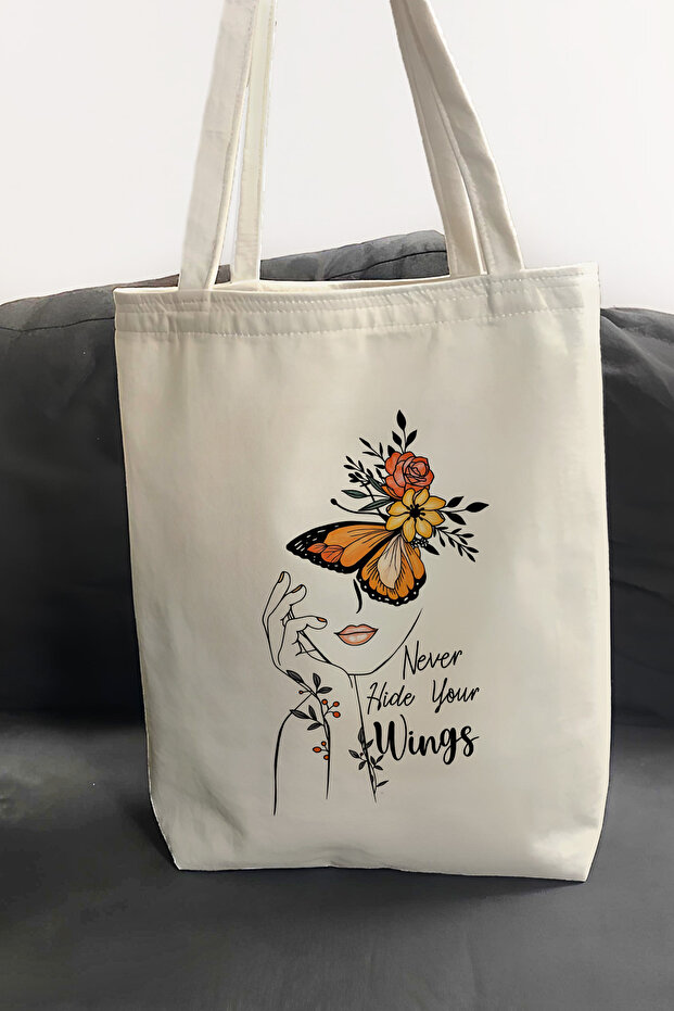 Printed Daily Beach Shopping Tote Cloth Bag with Quality Fabric Inner Pocket