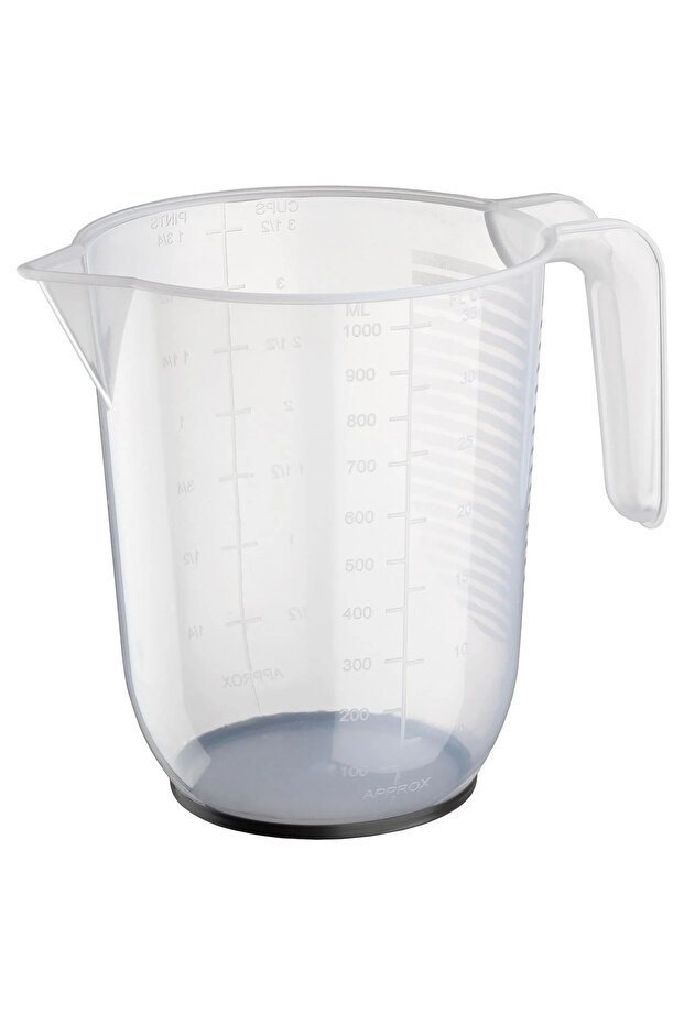 دورق مقياس 1 لتر بلاستيك بقاعدة مانعة للانزلاق - 1