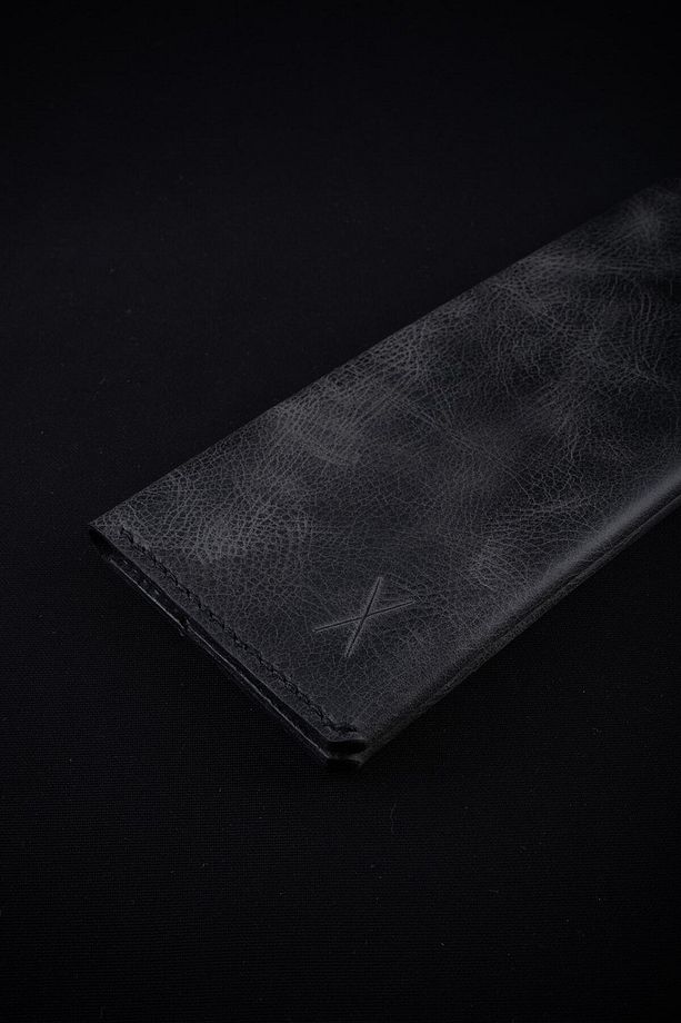 Minimal X Long Para Ve Telefon Cüzdanı - Antrasit - El Yapımı & Gerçek Deri - Iphone Samsung - 7
