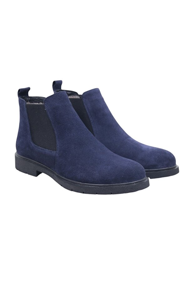 Lacivert Erkek Nubuk Kürklü Bot - 3