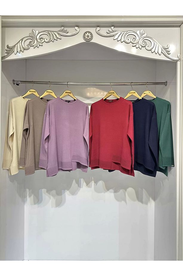 İNVEE 6859 Kısa Triko Tunik - Vanilya - 3