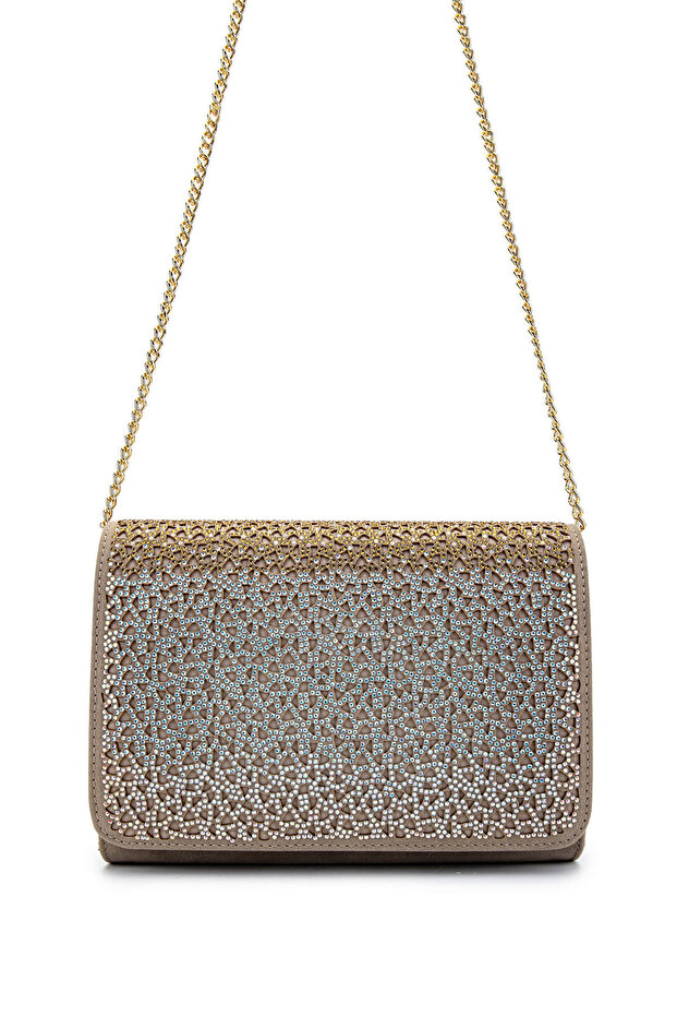 Women's Vegan Beige Suede Shoulder Bag