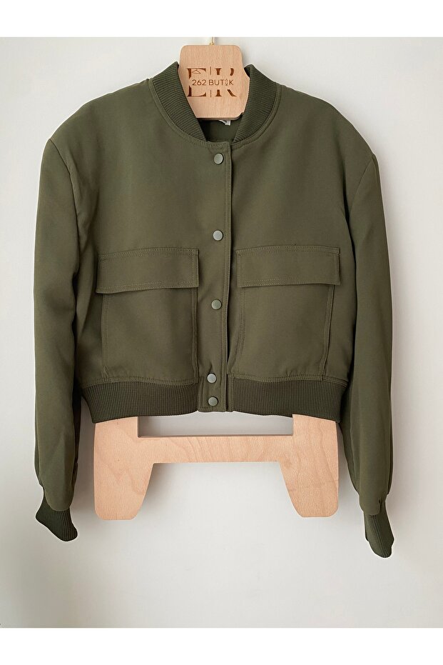 Crop Bomber Ceket - 6