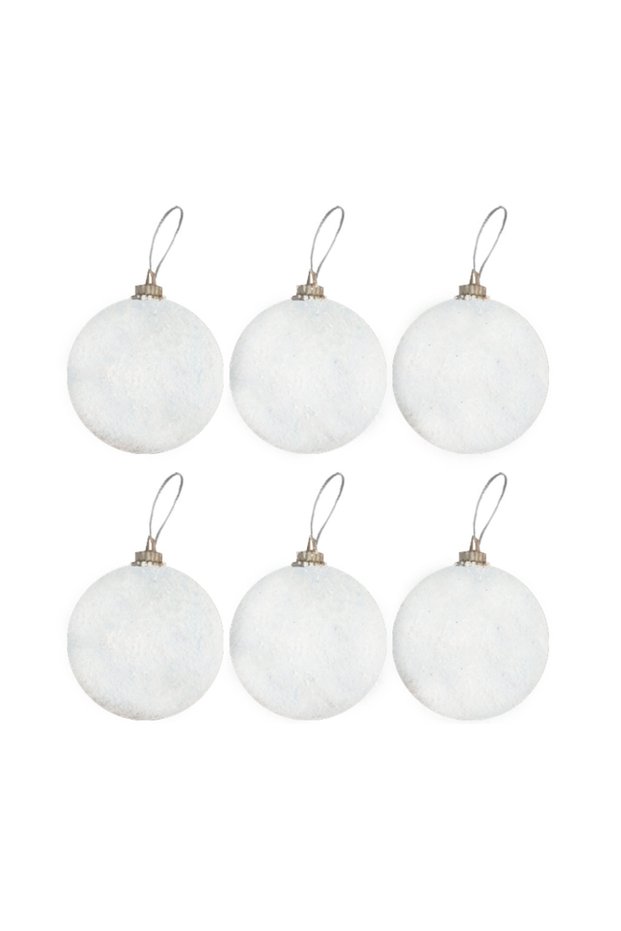 Yb4Cm-Byz Tree Decoration Balls White 6Pcs