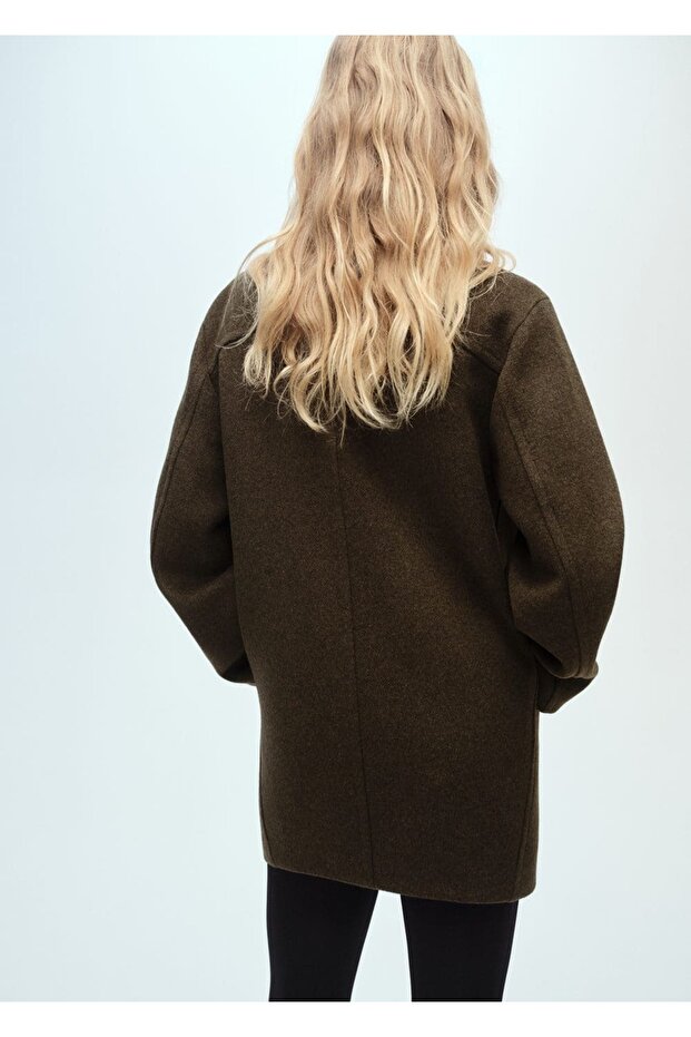 Dwurzędowy wełniany płaszcz - 4