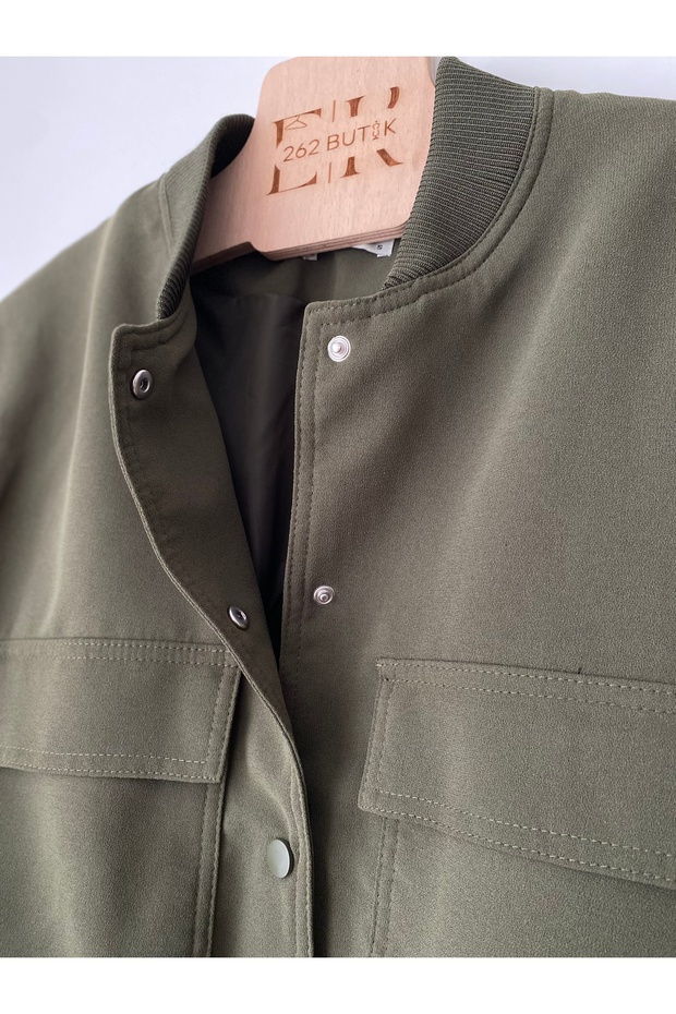 Crop Bomber Ceket - 4