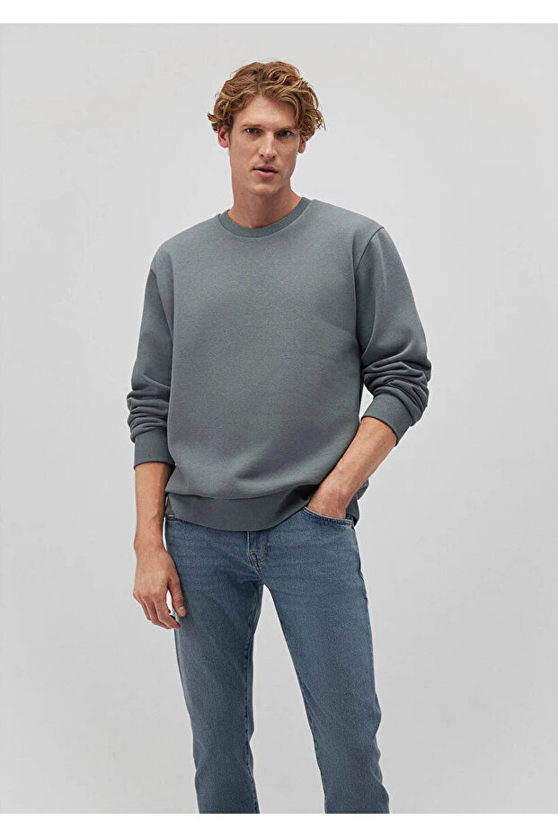 Bisiklet Yaka Loose Erkek Yeşil Sweat - M0s10276-71577 - 2