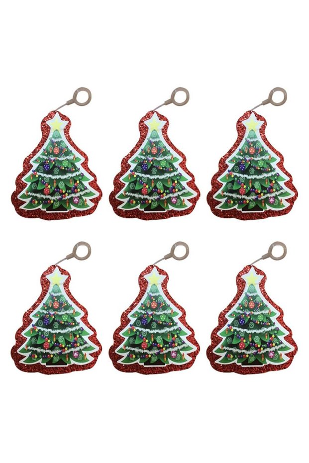 Pine tree figured styrofoam christmas ornament 6 piece