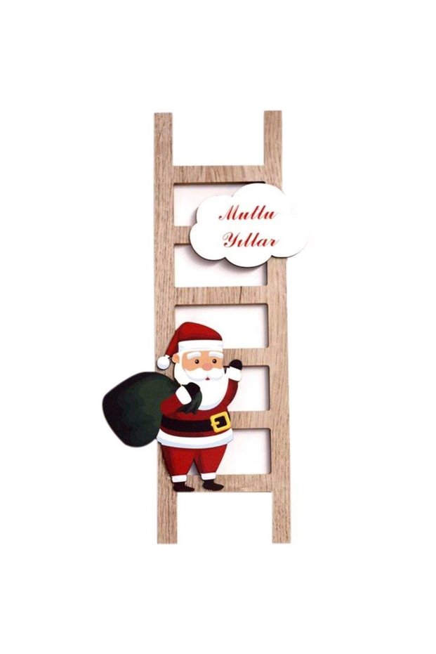 Ast8605 Christmas Wooden Ladder Santa Claus 16.5X1.2X35Cm