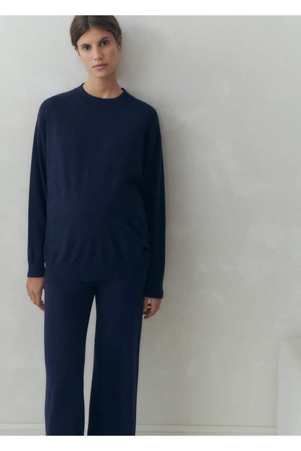 Cotton Linen Round Collar Knitwear Sweater