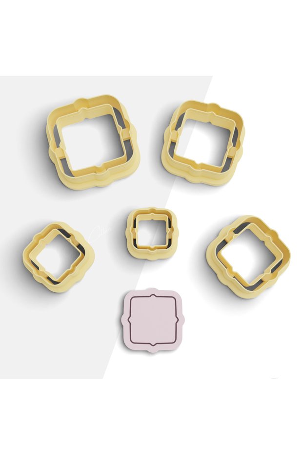 Nostalgic Frame Shaped Polymer Clay Cutting Mold, Earring Mold, Vintage Clay Cutter, 5 Sizes, No:951