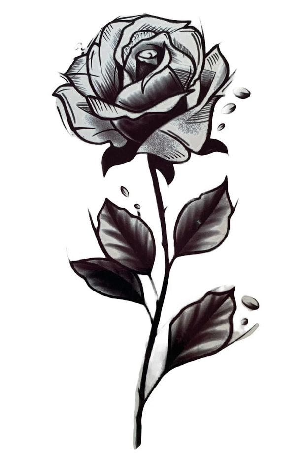 Gerçek Dövme Görünümlü Gül Modeli 3 Boyutlu Tattoo - 4