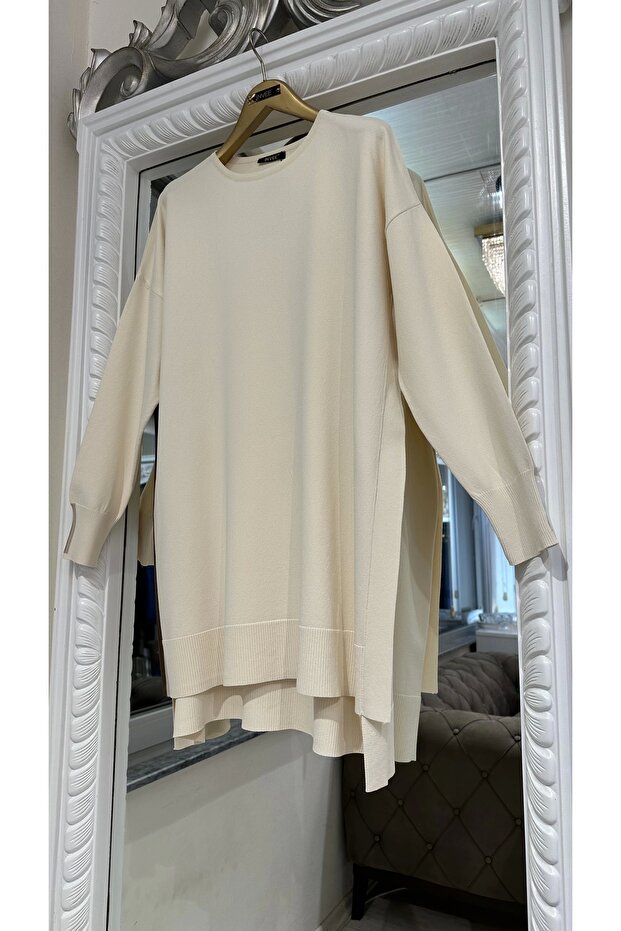 İNVEE 6367 Vanilya Triko Tunik - 2