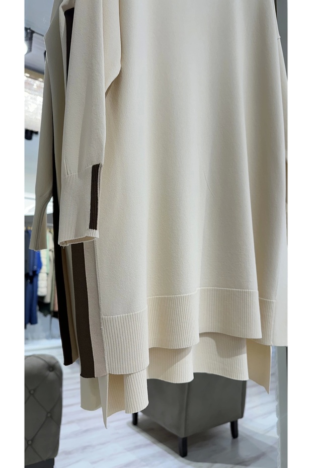 İNVEE 6367 Vanilya Triko Tunik - 4