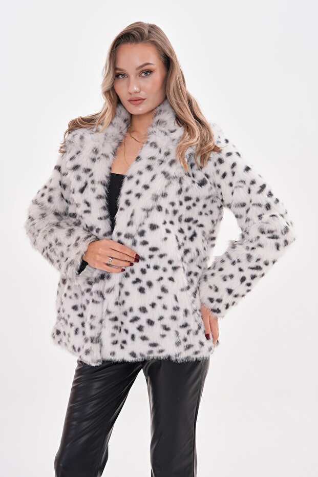 سترة من الفرو بطباعة الفهد - 5