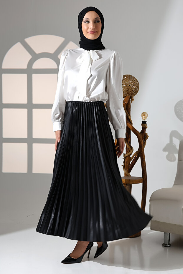 Piliseli Etek [SİYAH] - 5