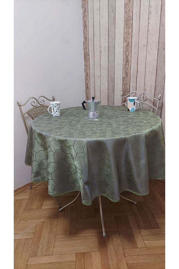 Birinci Sınıf Fonluk Kumaş Dertsiz, Yuvarlak Fiskos Yemek Masası Örtüsü - 6