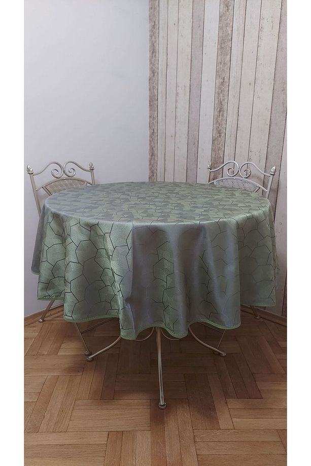 Birinci Sınıf Fonluk Kumaş Dertsiz, Yuvarlak Fiskos Yemek Masası Örtüsü - 1
