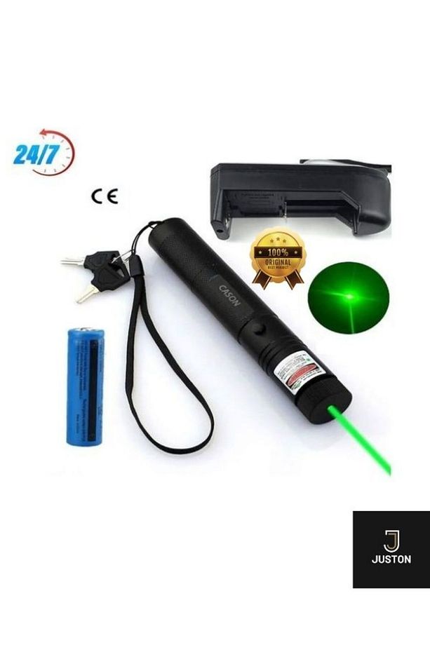 Şarjlı Anahtar Emniyetli Yeşil Lazer Pointer Yüksek Güçlü Lazer Işaretçi - 1