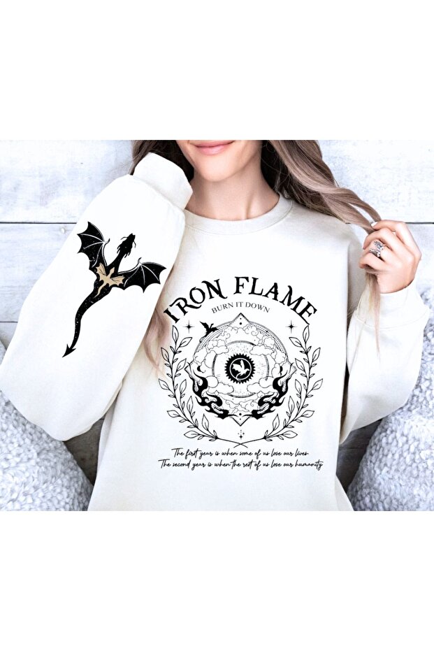 IRON FLAME PRINT OVERSIZE WOMEN'S sweatshirt