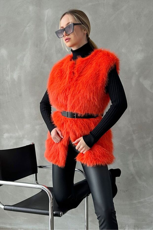 Furry Vest - Orange | Vmf1567