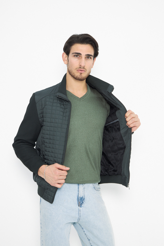 KOL TRİKOLU KAPİTONE KIŞLIK MONT - 4