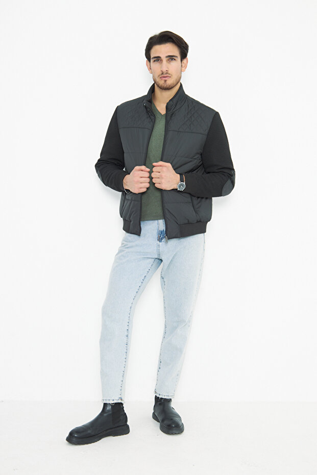 KOL TRİKOLU DİRSEK YAMALI REGULAR KIŞLIK MONT - 3