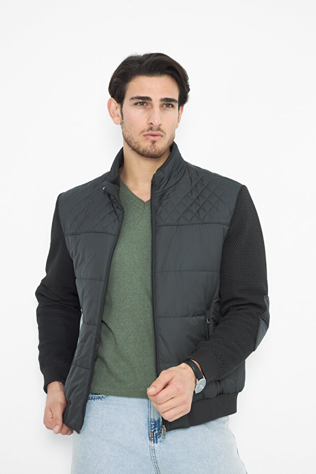 KOL TRİKOLU DİRSEK YAMALI REGULAR KIŞLIK MONT - 2