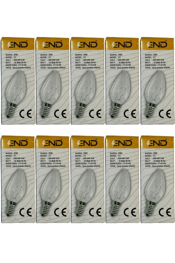10W Sarı Işık E14 Duylu Şeffaf Eski Tip Tuz Lambası (10 Adet) - 1