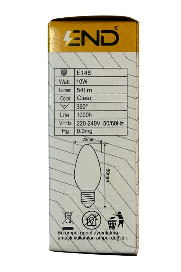 10W Sarı Işık E14 Duylu Şeffaf Eski Tip Tuz Lambası (5 Adet) - 5