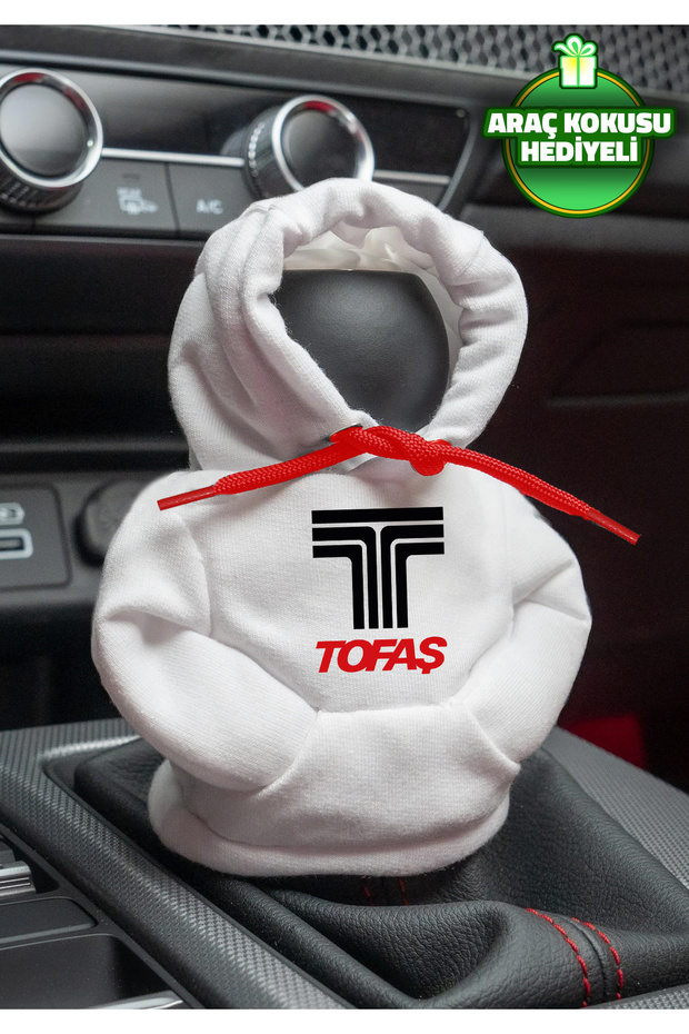 Tofaş White Red Car Gear Fleece - Auto Accessory Knob Sweat