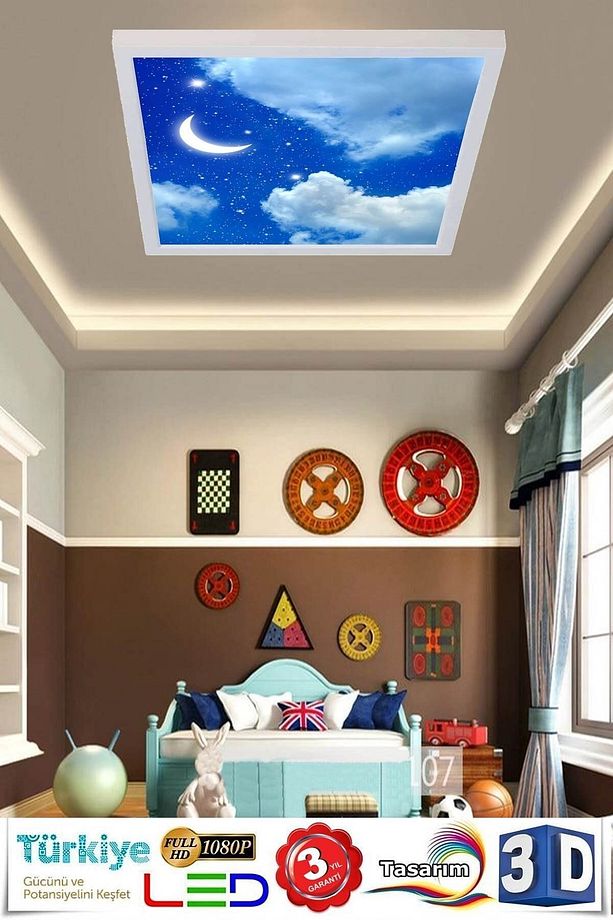 Yatak Odası-aydede Model 60w Yeni Nesil Aydınlatma 60x60 Led Avize,mükemmel Işık - 4