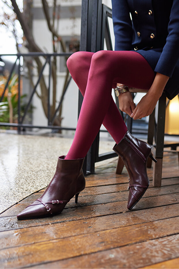Borisso Women's Bordo Heeled Booties