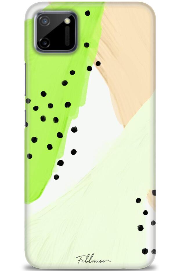 جراب Realme C11 مطبوع عالي الدقة - أخضر فستقي + واقي شاشة كامل