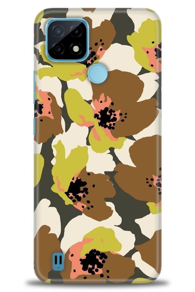 Realme C21 Case Hd Printed Case - Green Coffee Flowers