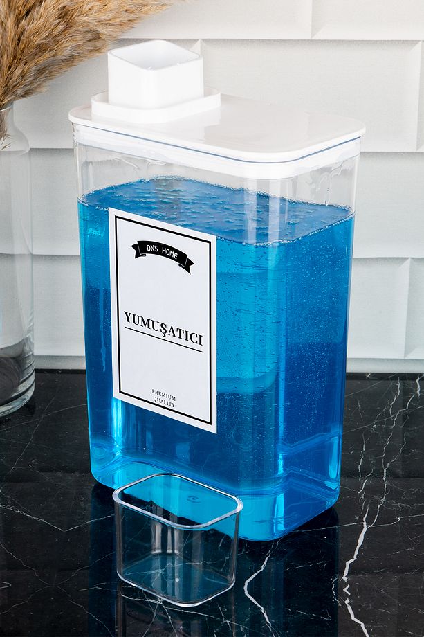Yumuşatıcı Deterjan Saklama Kabı Kendinden Ölçekli Vakum Kapaklı Saklama Kutusu Deterjanlık 3000 ml - 2