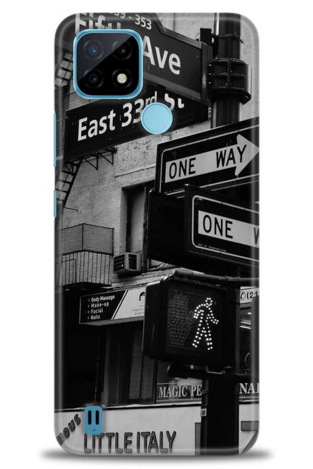 Realme C21 Case Hd Printed Case - One Way + Full Screen Protector