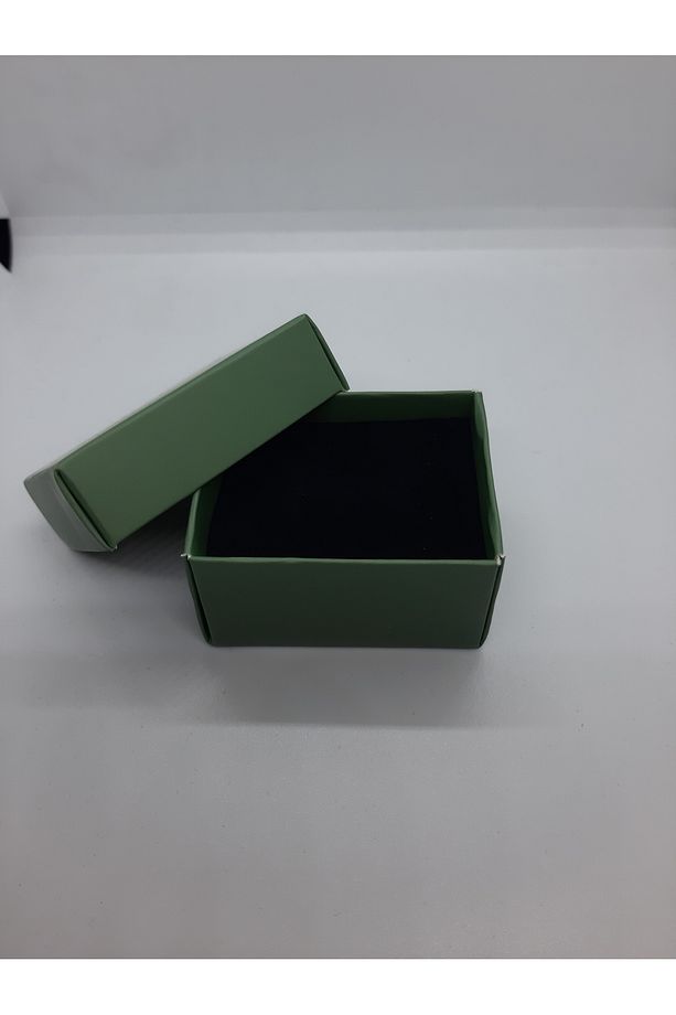 Karton İçi Süngerli Ekonomik ''YEŞİL'' (15 ADET ) Takı Saklama Kutusu (5,5 cm x 3 cm x 4cm) - 4