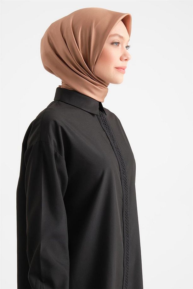 Şerit Aksesuarlı Tunik 24y4013 Siyah - 6