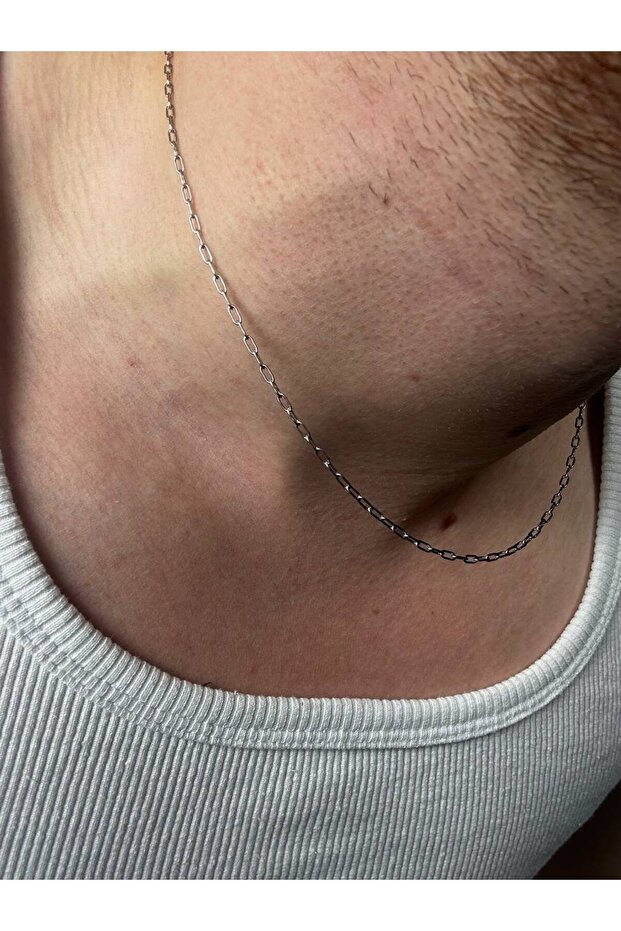 Men's Chain Necklace Women's Stainless Steel Unisex Colorfast Non-Tarnish Non-Fade Adjustable